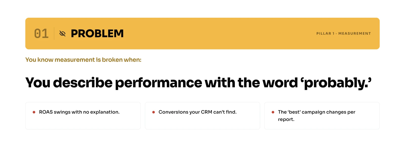 You know measurement is broken when you describe performance with the word probably