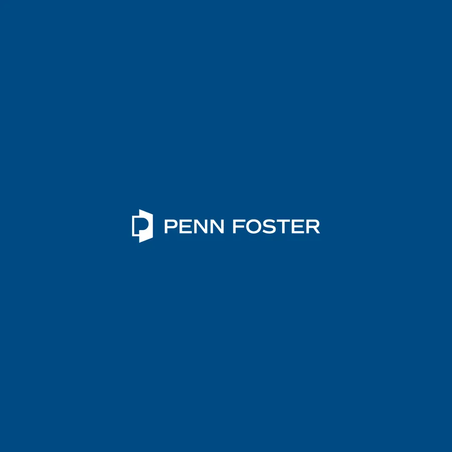 Penn Foster logo on a blue end card