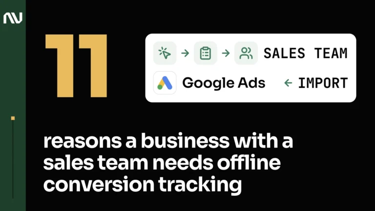 A white pipeline card: click, form and people icons lead to Sales team, and an arrow labeled Import points back to the Google Ads logo with its name.