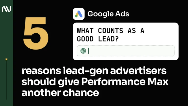 The Google Ads logo with its name above a white card that asks What counts as a good lead? over an empty dashed field with a target icon.